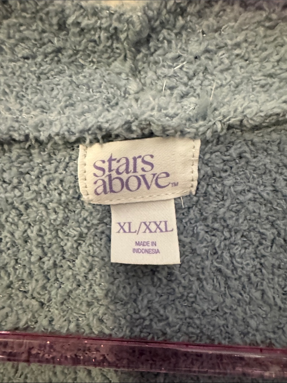 stars above Light Blue Plush Robe - NWT - size xl/xxl - Picture 3 of 7